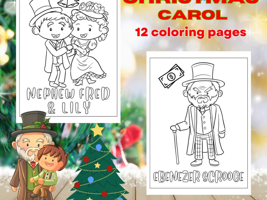 A Christmas Carol Coloring Pages Fun Activity A Christmas Carol Activity Christmas Activity Printable Coloring Pages To Download Etsy