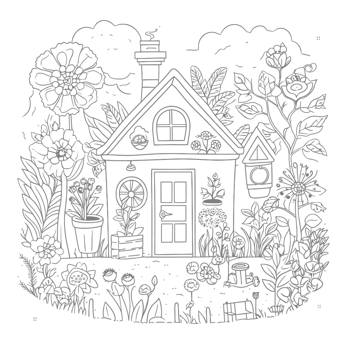 House Coloring Pages For Adults House Coloring Pages For Adults