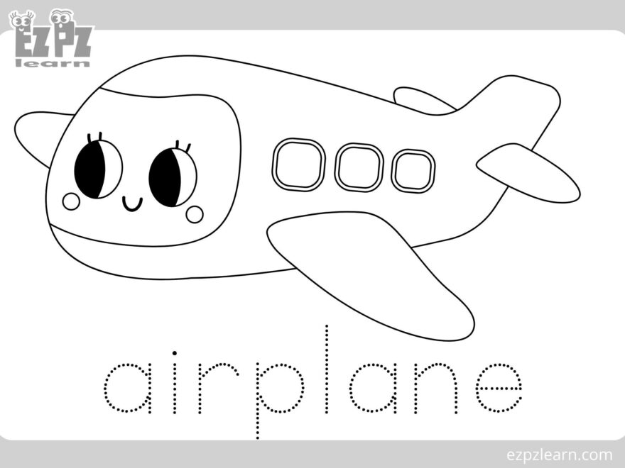 Airplane Coloring Page For Kids Free Download Ezpzlearn