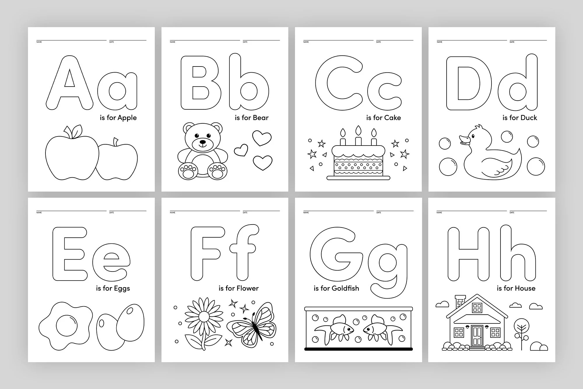 Pre-K Alphabet Coloring Pages Pre-K Alphabet Coloring Pages