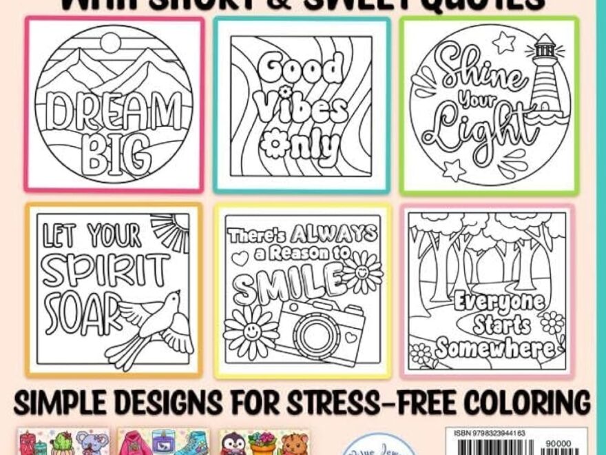 Amazon Bold And Easy Inspirational Coloring Book Simple Large Print Motivational Quotes For Adults Women Teens Kids And Seniors For Relaxation And Stress Relief 9798323944163 BJB Publishing Blue Jewel Books Books