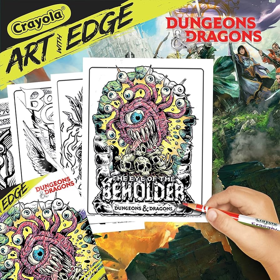 Amazon Crayola Art With Edge Dungeons Dragons Coloring Pages 28pgs Adult Coloring DND Full Poster Included Gift For Teens Toys Games
