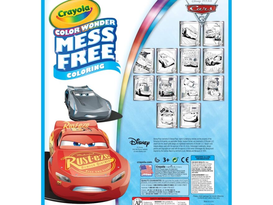 Amazon Crayola Color Wonder Cars 3 Mess Free Coloring 12 Pages 75 2450 Toys Games