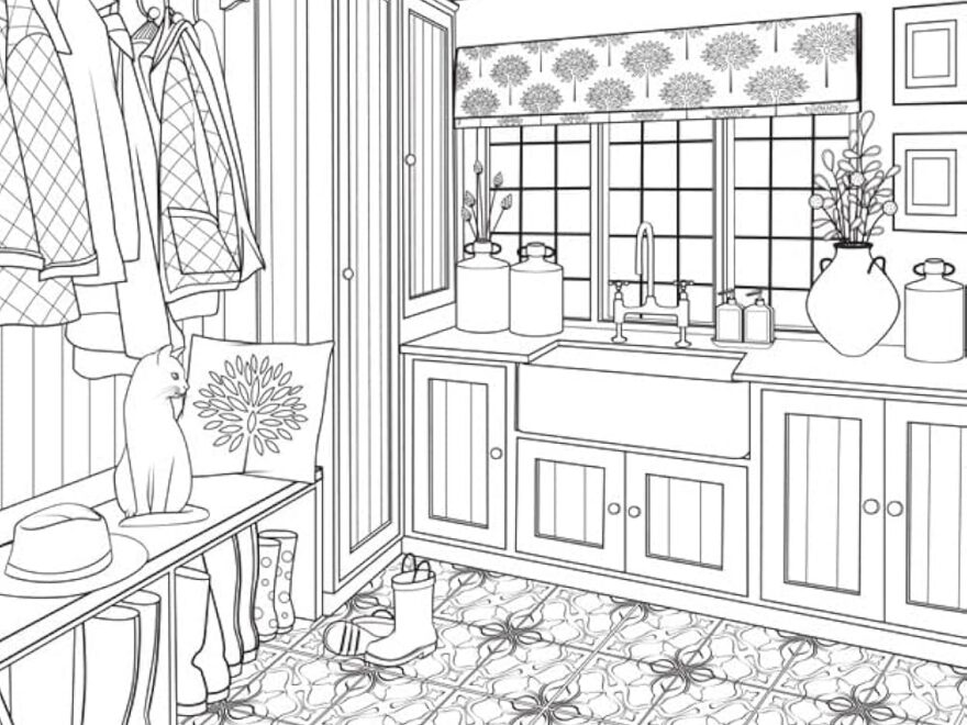 Amazon Dream Home Modern Farmhouse An Interior Design Coloring Book 9781250279804 Carroll Chellie Books