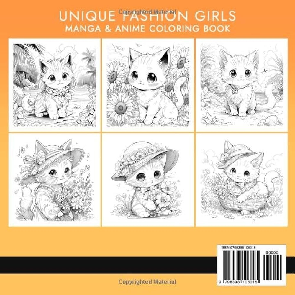 Amazon Kitten In Summer Coloring Book Kawaii Cat Coloring Book For Kids And Adults Cute Cat In Summer Coloring Book Fun And Easy Coloring Pages In Cute Style With Cats 9798398106015 Manga 