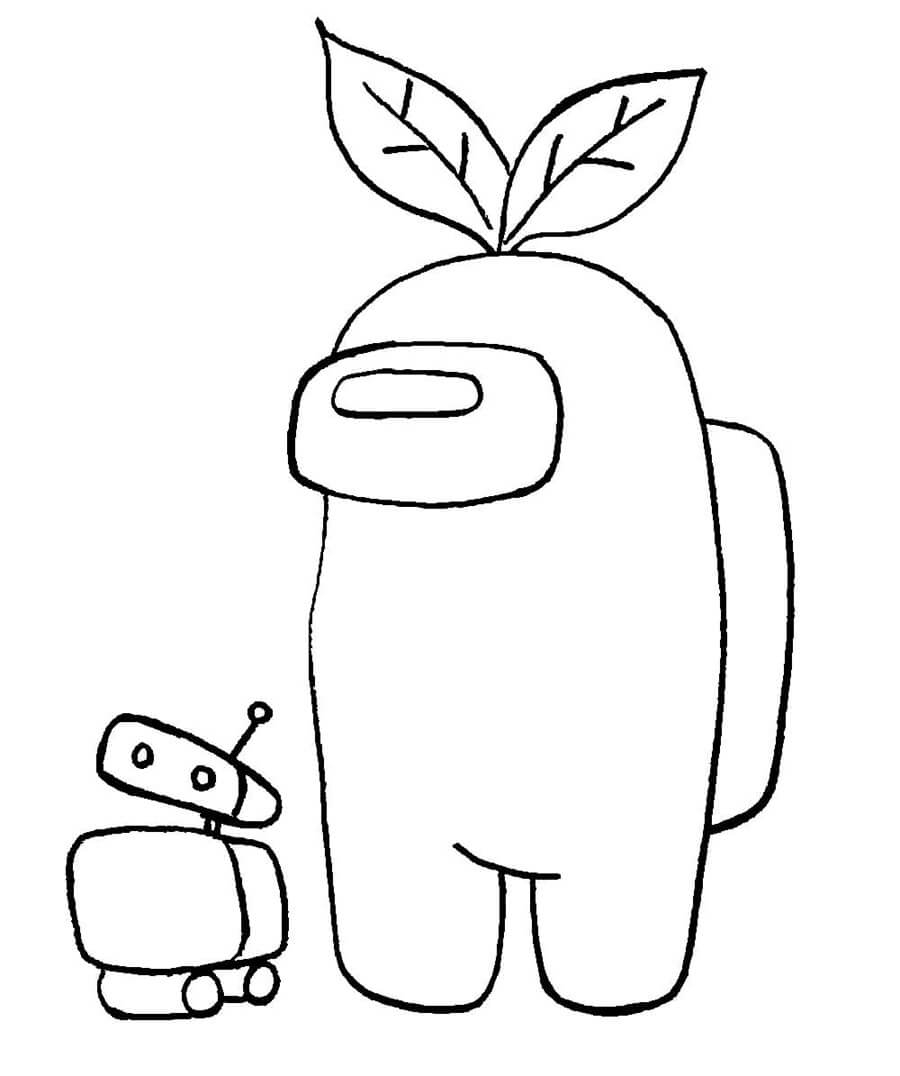 Among Us Plant Coloring Page Among Us Plant Coloring Page