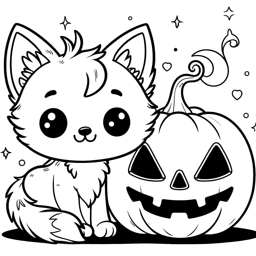 Halloween Black Cat Coloring Pages