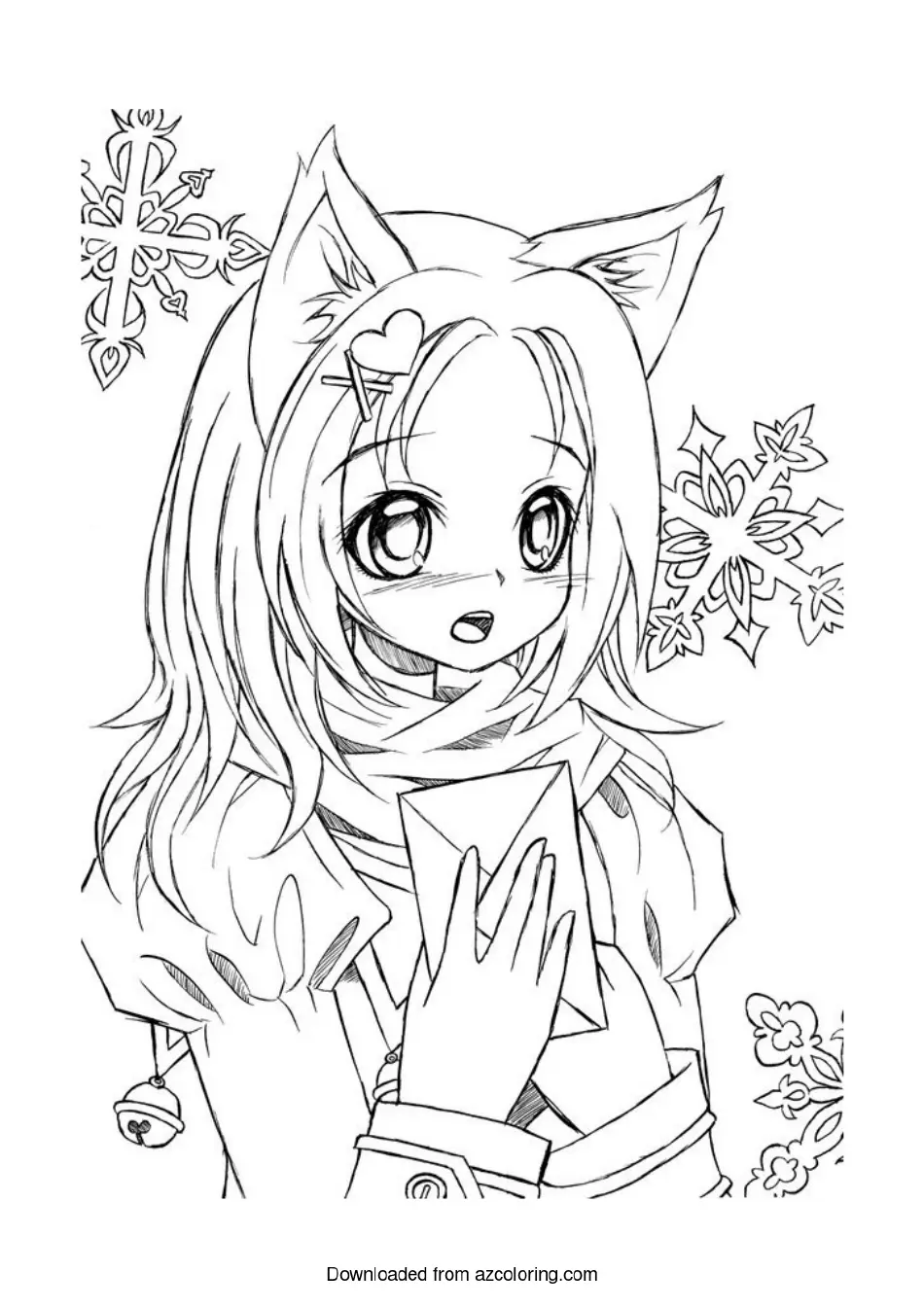 Anime Girl Coloring Page Download Printable PDF Templateroller Anime Girl Coloring Page Download Printable PDF Templateroller