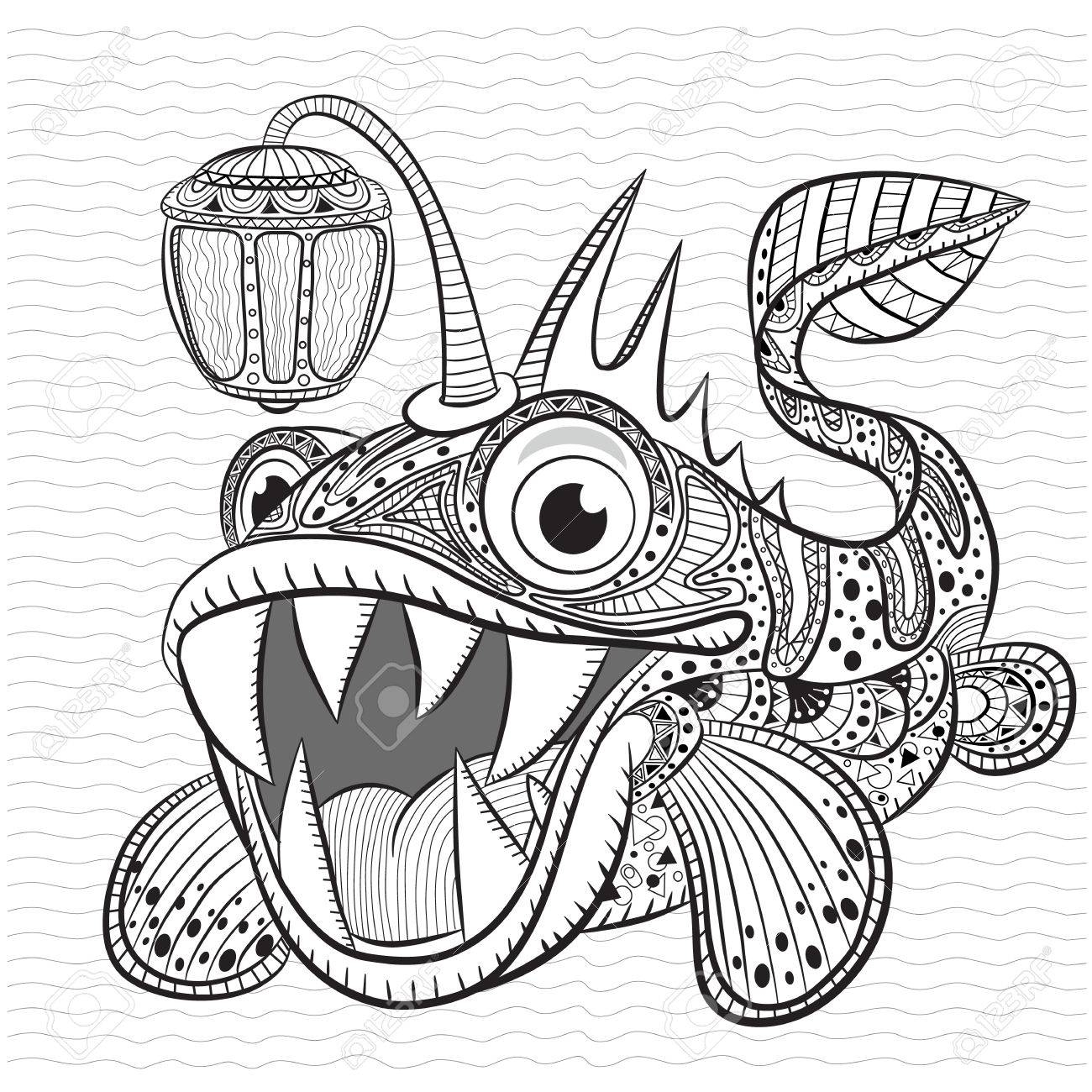 Antistress Coloring Book For Adult And Children Funny Angler Fish Royalty Free SVG Cliparts Vectors And Stock Illustration Image 62133193 Antistress Coloring Book For Adult And Children Funny Angler Fish Royalty Free SVG Cliparts Vectors And Stock Illustration Image 62133193