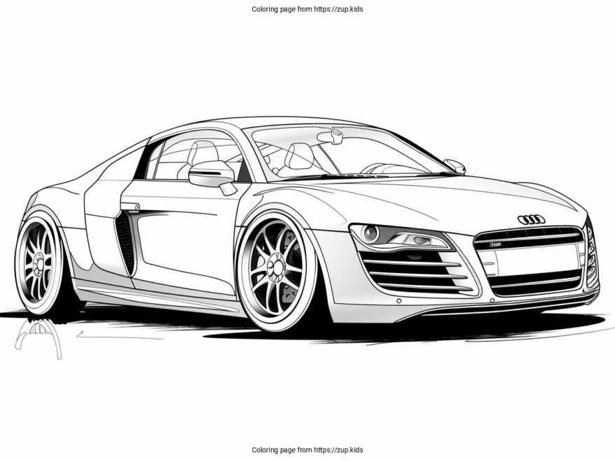 Audi R8 Coloring Page From Zup kids