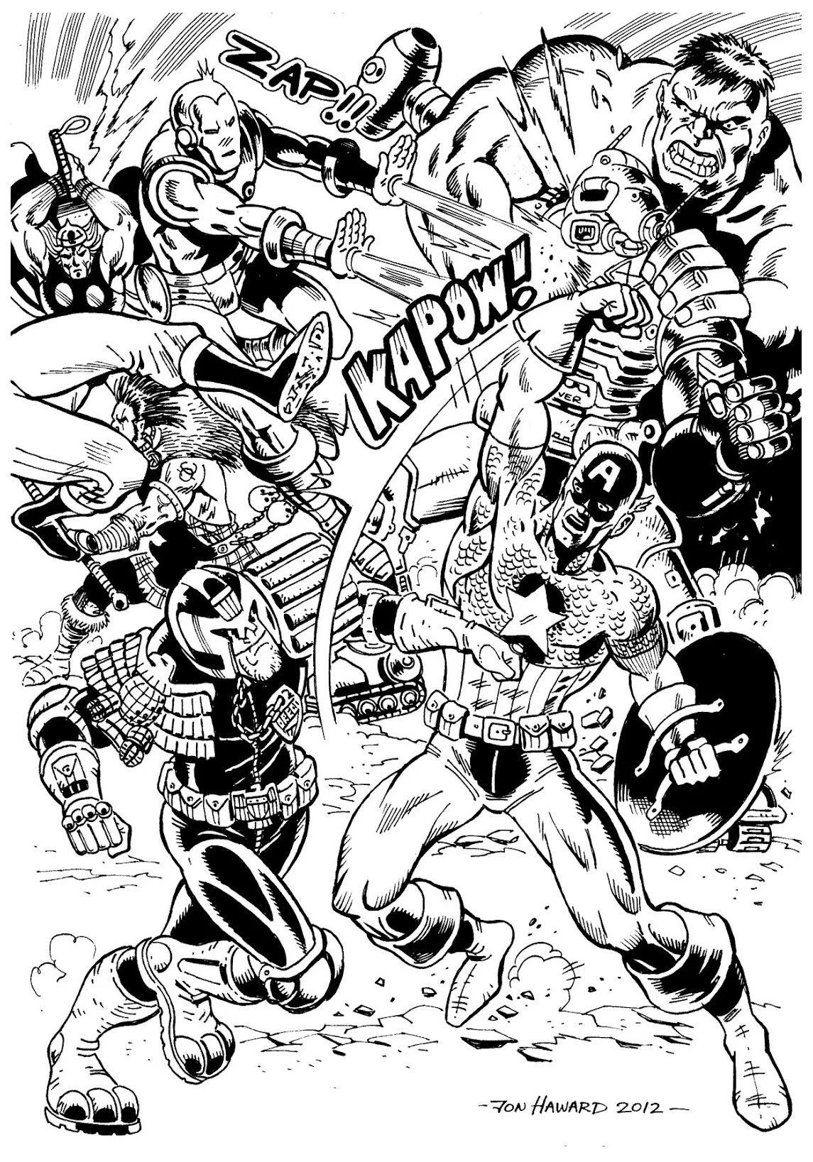 Avengers Battle Book And Comic Coloring Pages