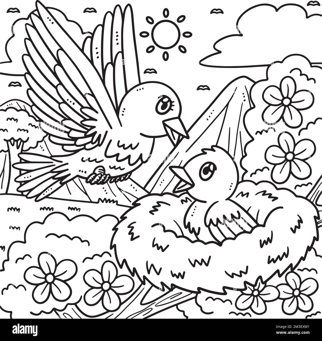 Baby Bird Coloring Page Stock Vector Images Alamy Baby Bird Coloring Page Stock Vector Images Alamy