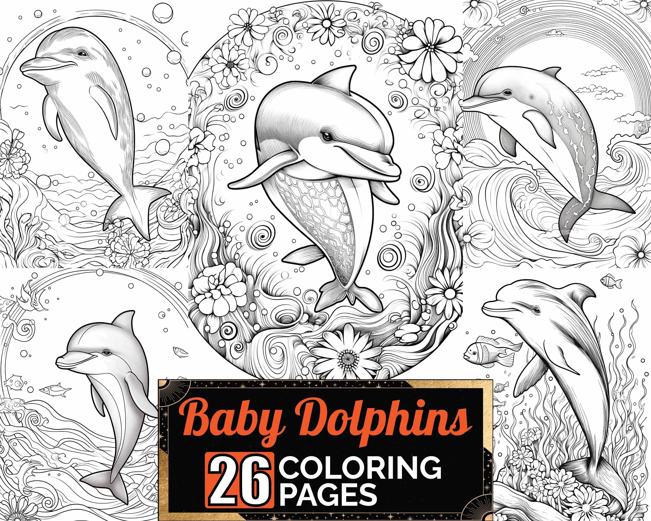 Baby Dolphins Coloring Pages 26 Premium Adult Kid Coloring Sheets Coloring Book A4 Size Printable Digital PDF Download Cute Sea World Etsy Baby Dolphins Coloring Pages 26 Premium Adult Kid Coloring Sheets Coloring Book A4 Size Printable Digital PDF Download Cute Sea World Etsy
