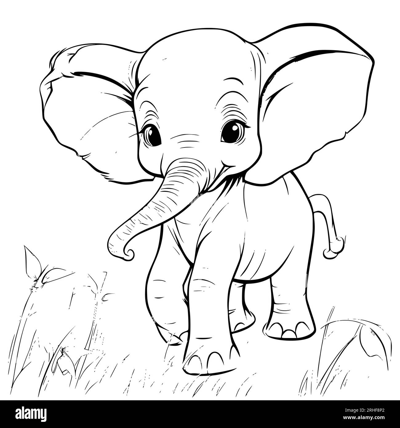 Baby Elephant Coloring Page Drawing For Kids Stock Vector Image Art Alamy Baby Elephant Coloring Page Drawing For Kids Stock Vector Image Art Alamy