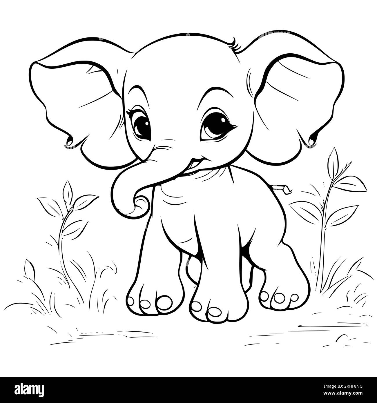 Baby Elephant Coloring Pages Hi res Stock Photography And Images Alamy