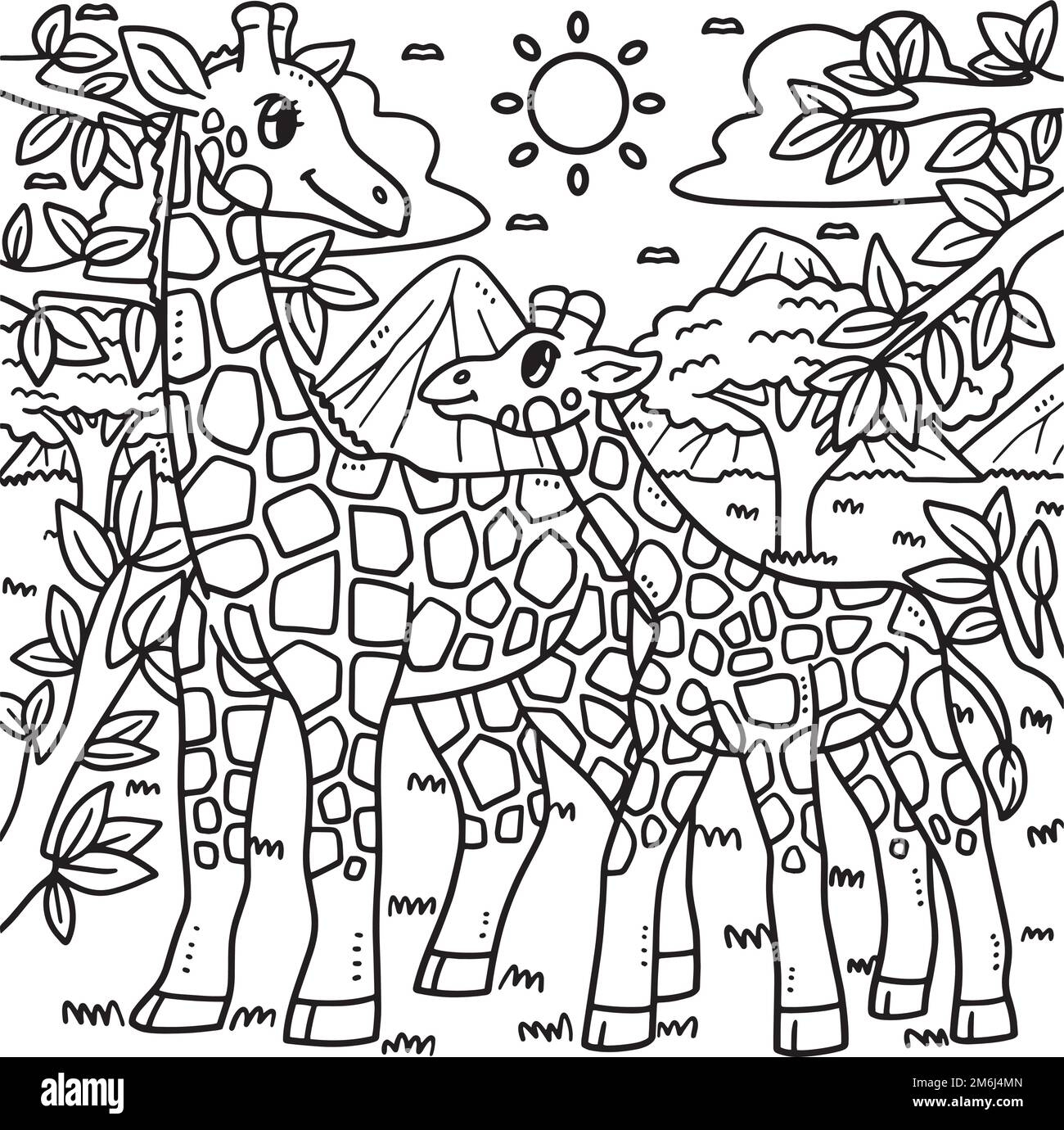 Baby Giraffe Coloring Page Black And White Stock Photos Images Alamy