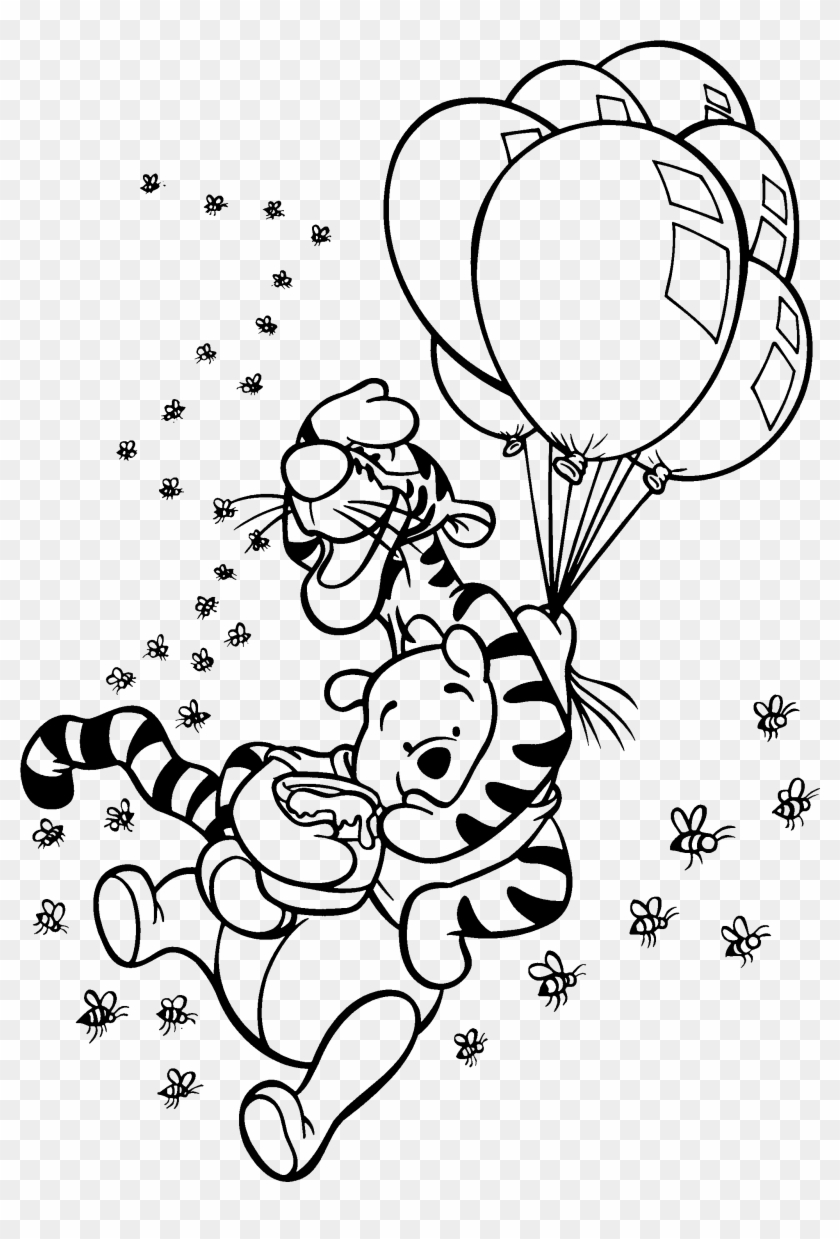 Baby Winnie The Pooh And Friends Coloring Pages Az Winnie The Pooh And Tigger Balloons Clipart 3717320 PikPng