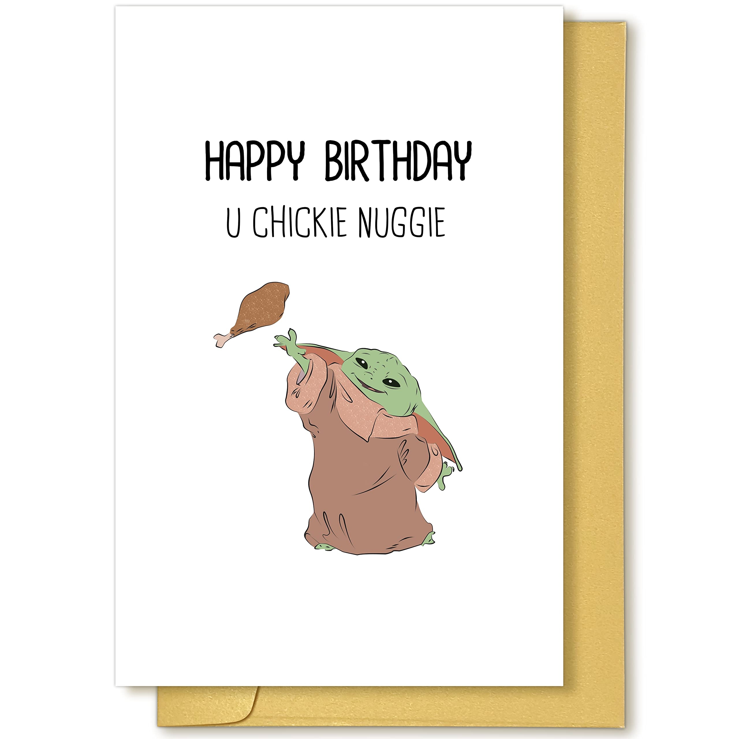 Baby Yoda Happy Birthday Card Cute Yoda Birthday Greeting Card U Chickie Nuggie Chicken Nugget Food Bday Card Buy Online At Best Price In KSA Souq Is Now Amazon sa Office