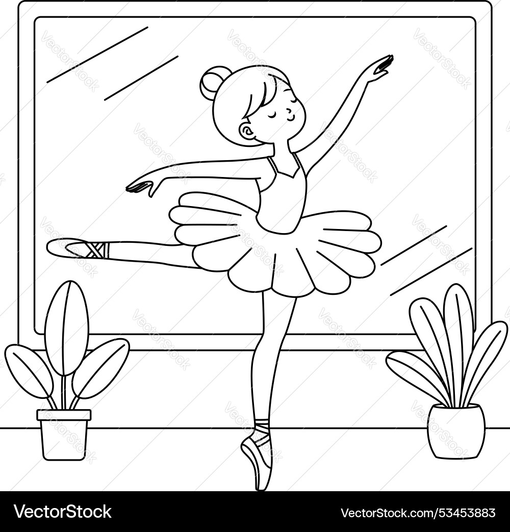 Ballerina Coloring Pages Vector Images over 180 