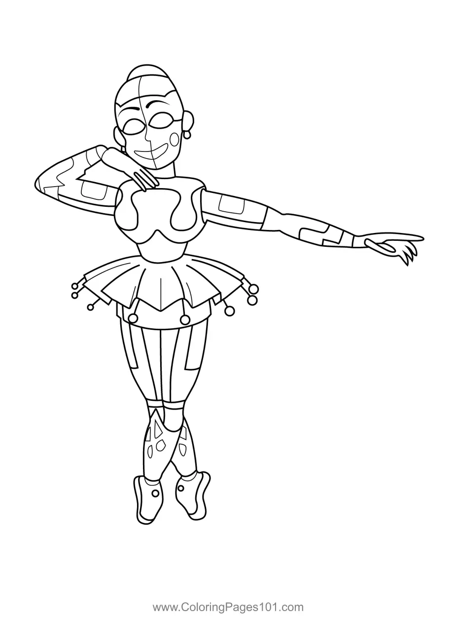 Ballora FNAF Coloring Page For Kids Free Five Nights At Freddy s Printable Coloring Pages Online For Kids ColoringPages101 Coloring Pages For Kids