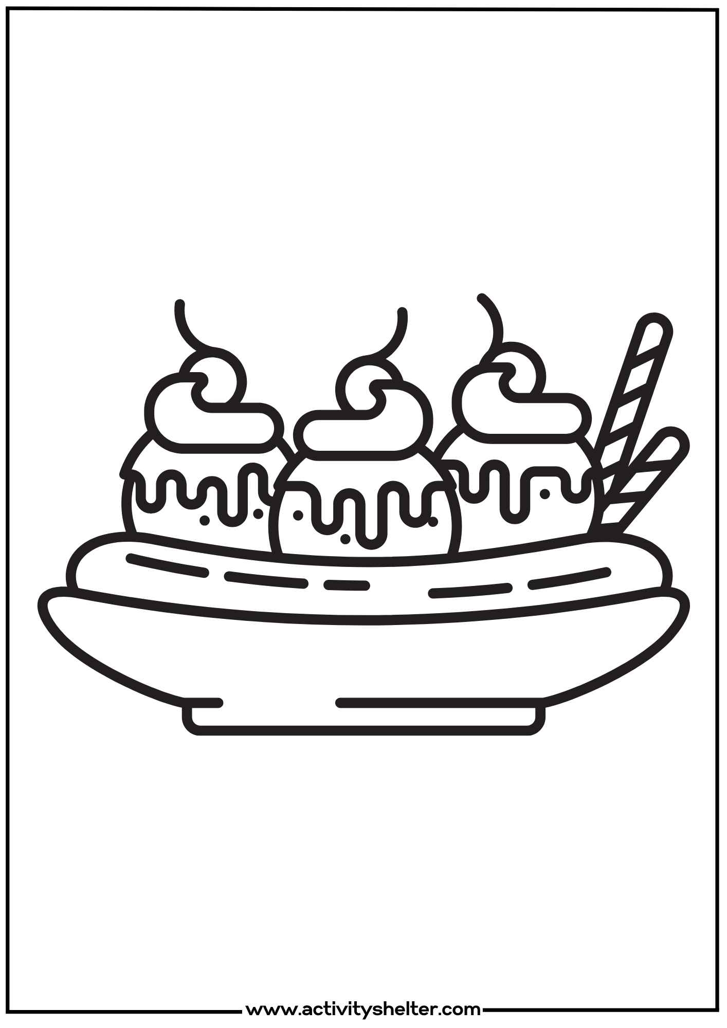 Banana Split Coloring Page Activity Shelter Banana Split Coloring Page Activity Shelter