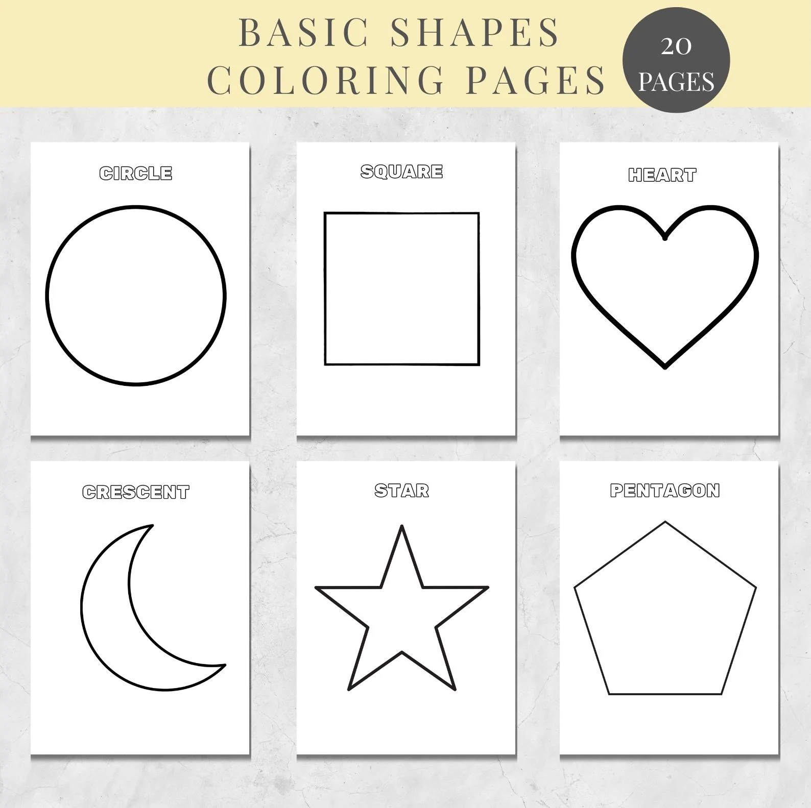 Basic Shapes Coloring Pages For Kids Preschoolers Toddlers 20 Printable Coloring Pages Preschool Kindergarten Homeschool Etsy Basic Shapes Coloring Pages For Kids Preschoolers Toddlers 20 Printable Coloring Pages Preschool Kindergarten Homeschool Etsy