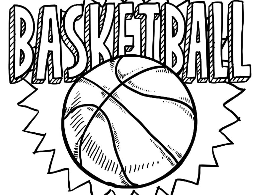 Basketball Image To Download And Color Basketball Coloring Pages