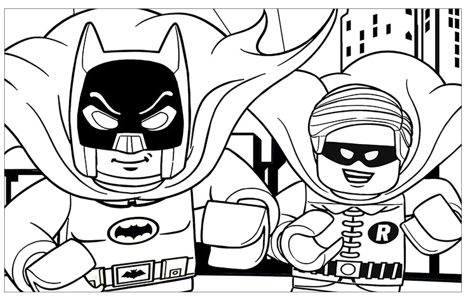Batman And His Faithful Robin Lego Batman Coloring Pages Batman And His Faithful Robin Lego Batman Coloring Pages