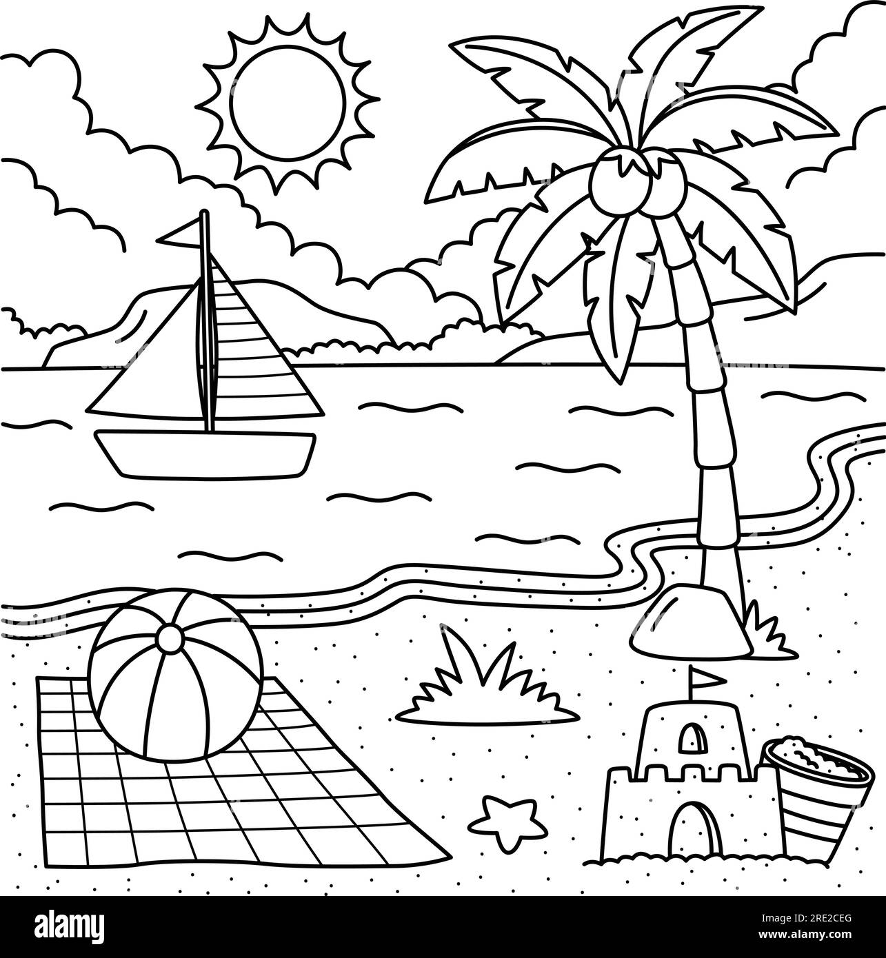 Summer Beach Coloring Pages Summer Beach Coloring Pages