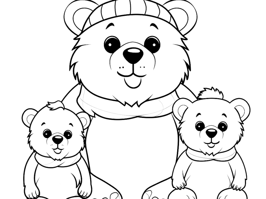 Bear Family Coloring Pages Free Printable