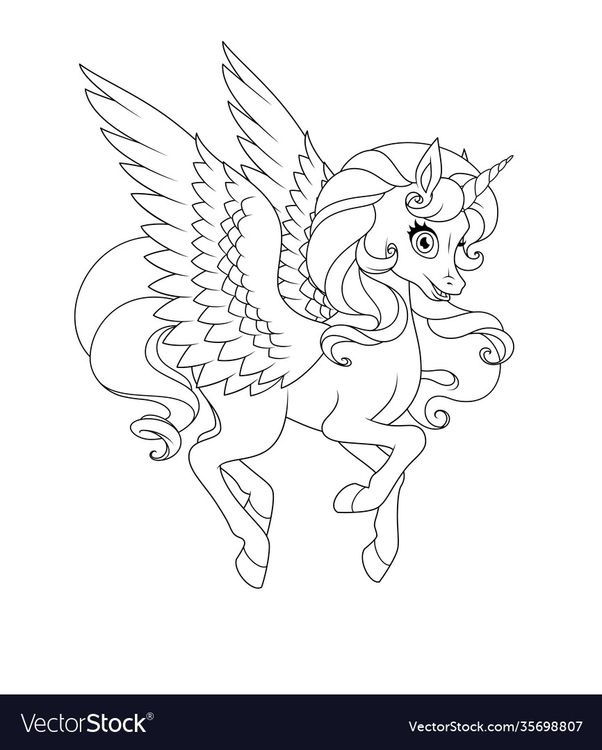 Flying Unicorn Coloring Pages For Kids Flying Unicorn Coloring Pages For Kids