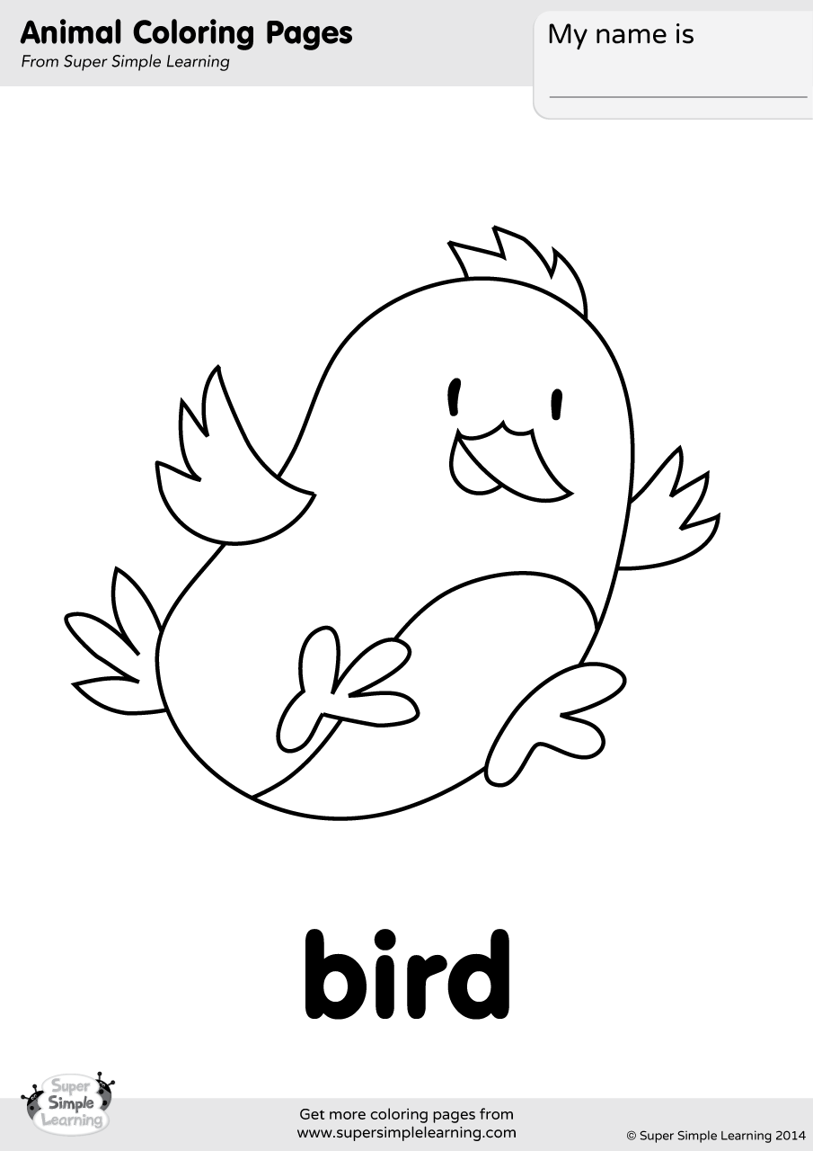 Bird Coloring Page Super Simple