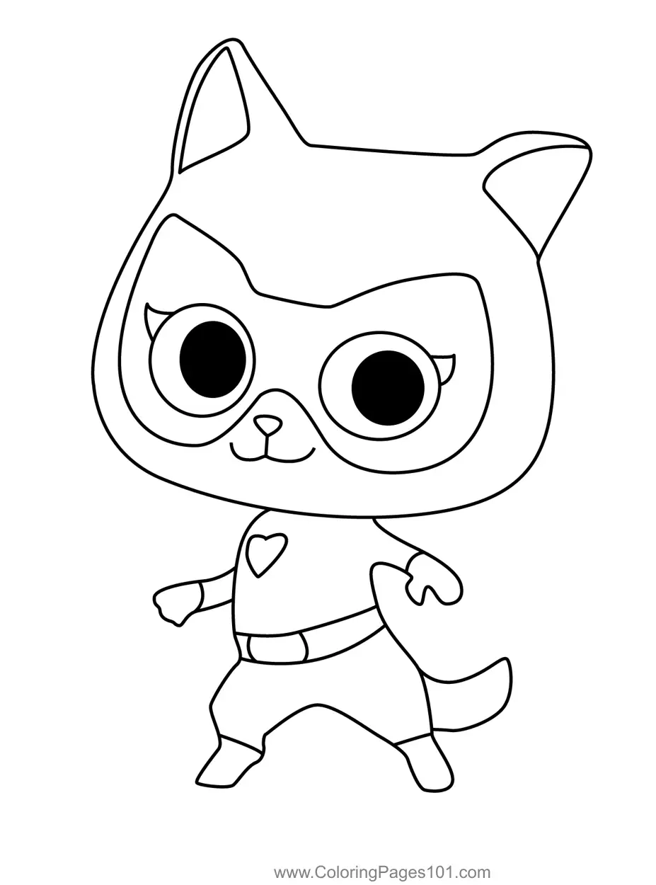 Bitsy 2 SuperKitties Coloring Page For Kids Free SuperKitties Printable Coloring Pages Online For Kids ColoringPages101 Coloring Pages For Kids