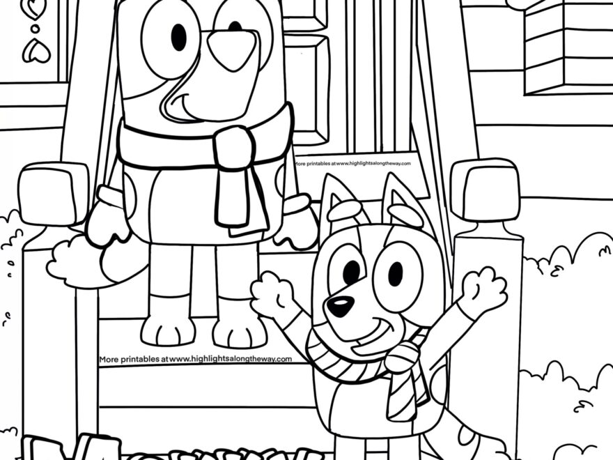 Bluey Holiday Coloring Pages Instant Downloads
