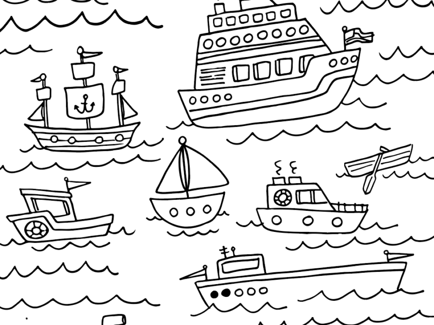 Boats Coloring Page XO LP