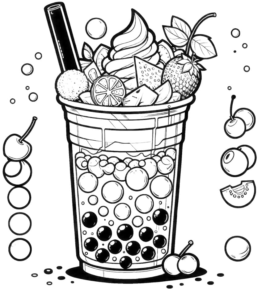 Boba Tea Coloring Pages 40 Delightful Coloring Sheets