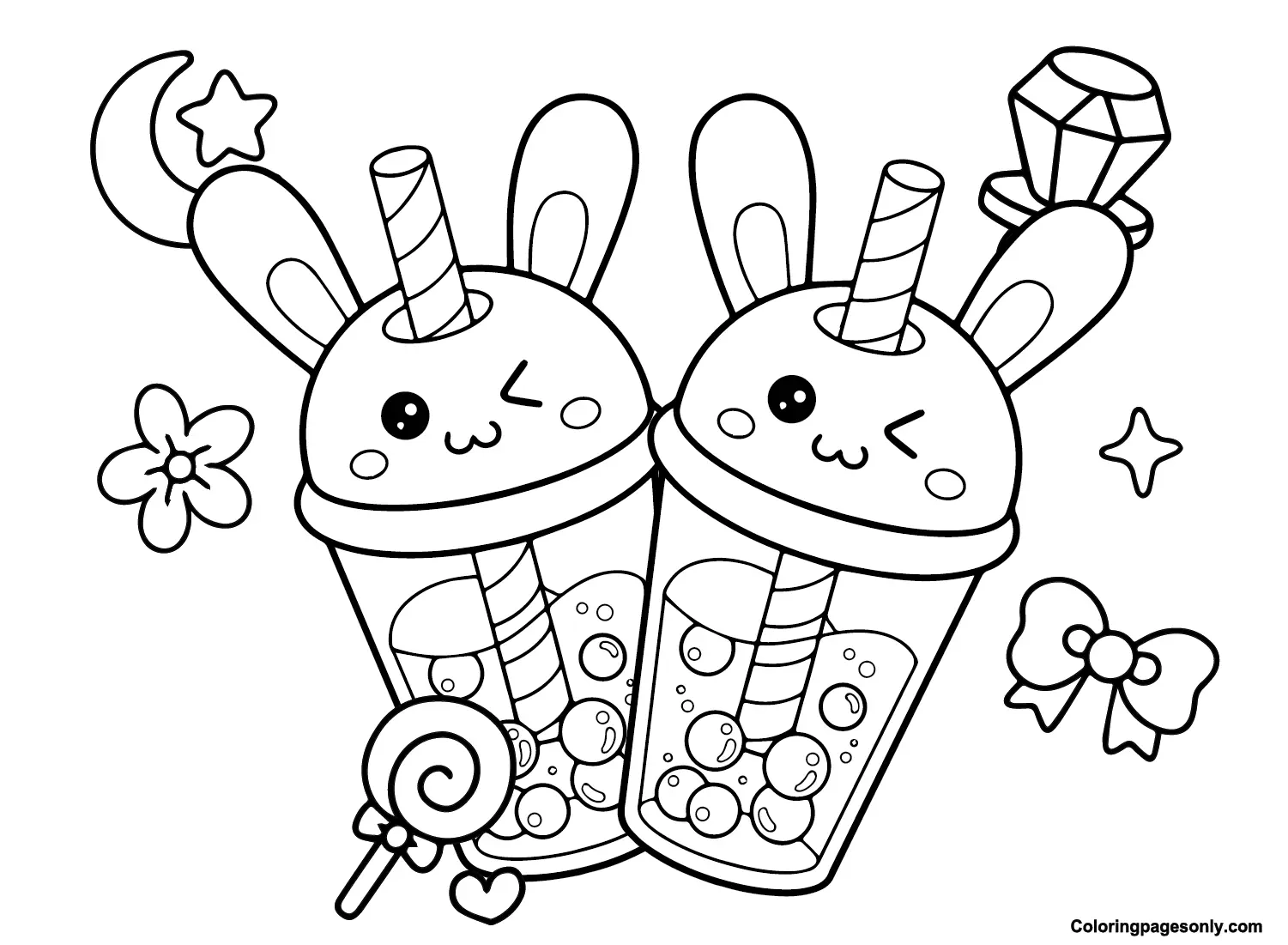 Boba Tea Coloring Pages To Print Free Printable Coloring Pages