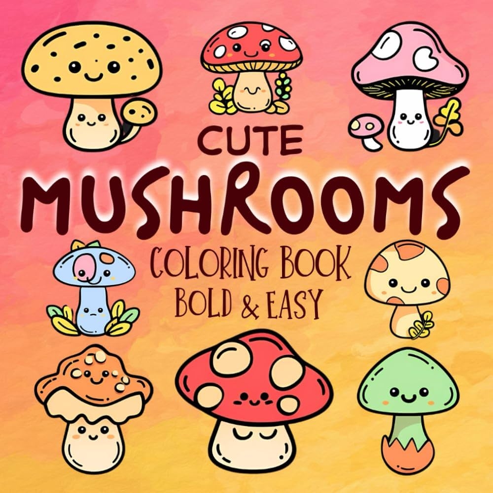 Cute Mushroom Coloring Pages