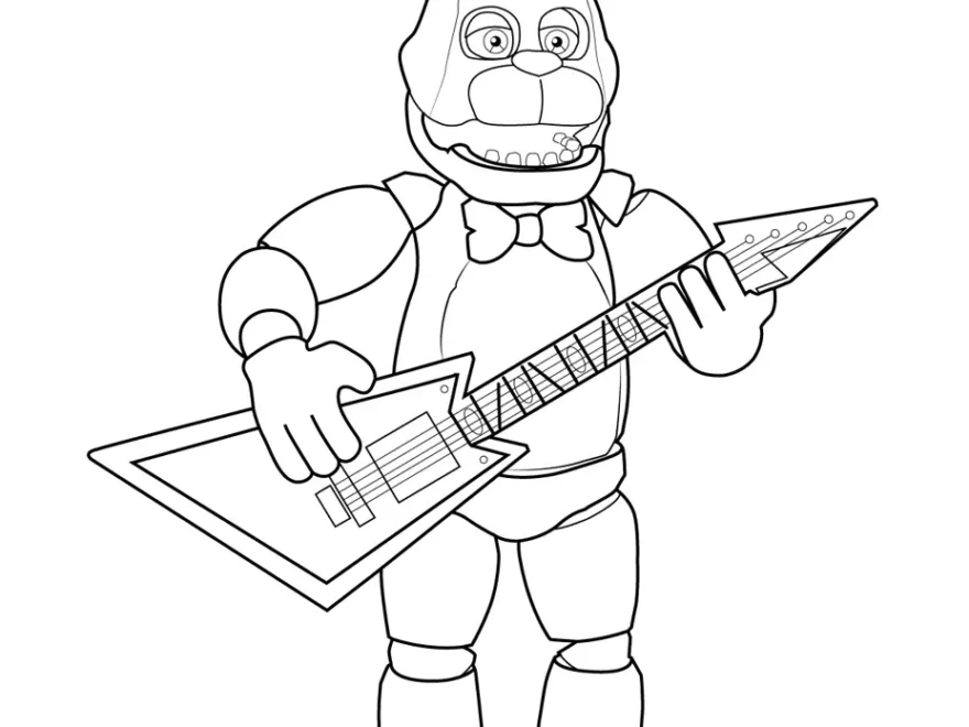 Bonnie The Rabbit FNAF Coloring Page For Kids Free Five Nights At Freddy s Printable Coloring Pages Online For Kids ColoringPages101 Coloring Pages For Kids