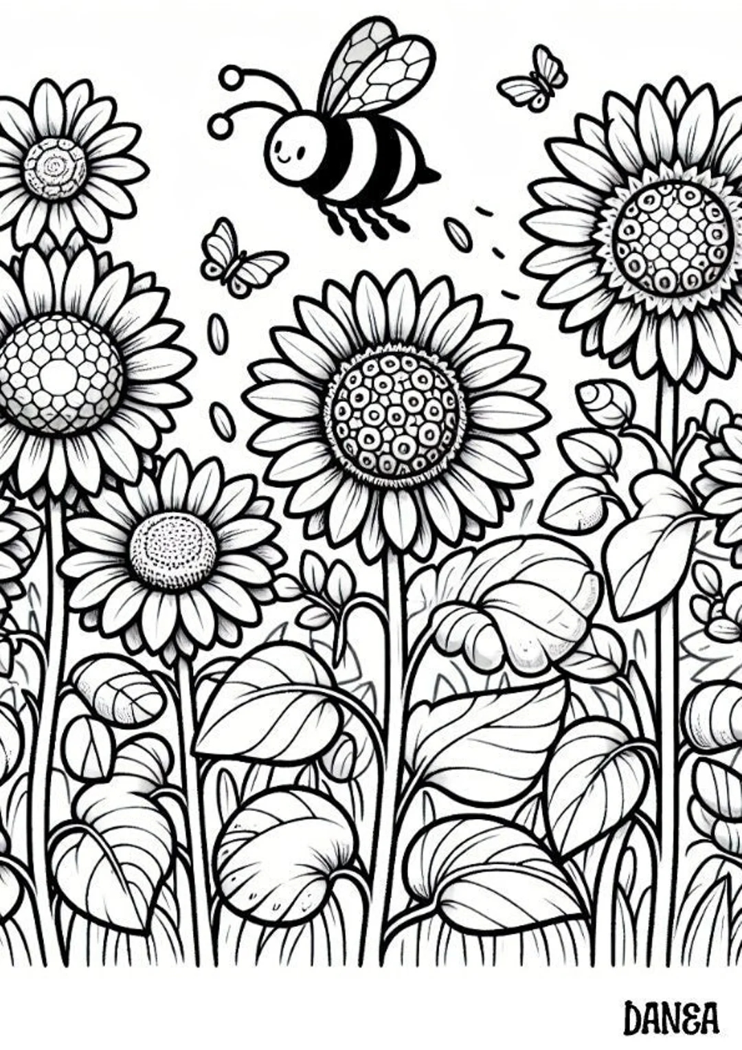 Busy Bee Coloring Page Kids Printable Coloring Page Sunflower Coloring Page Etsy Canada Busy Bee Coloring Page Kids Printable Coloring Page Sunflower Coloring Page Etsy Canada
