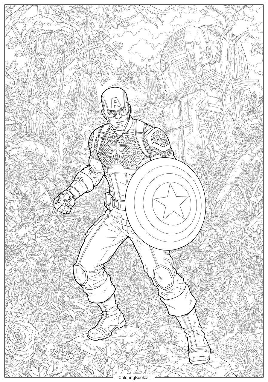 Captain America Easy Comic Book Style Coloring Page Free PDF PNG Printable Captain America Easy Comic Book Style Coloring Page Free PDF PNG Printable