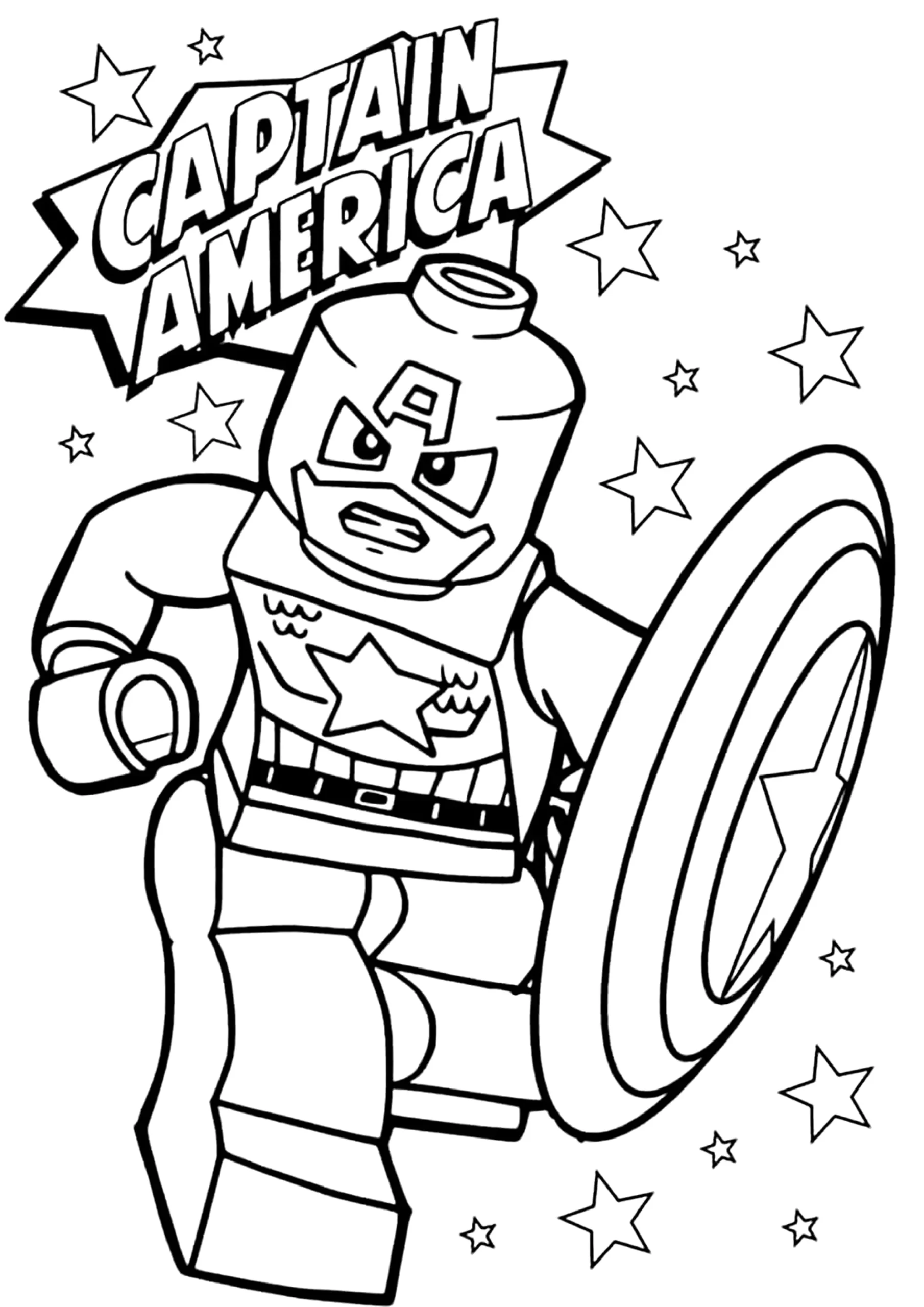 Captain America Lego Coloring Pages Captain America Lego Coloring Pages
