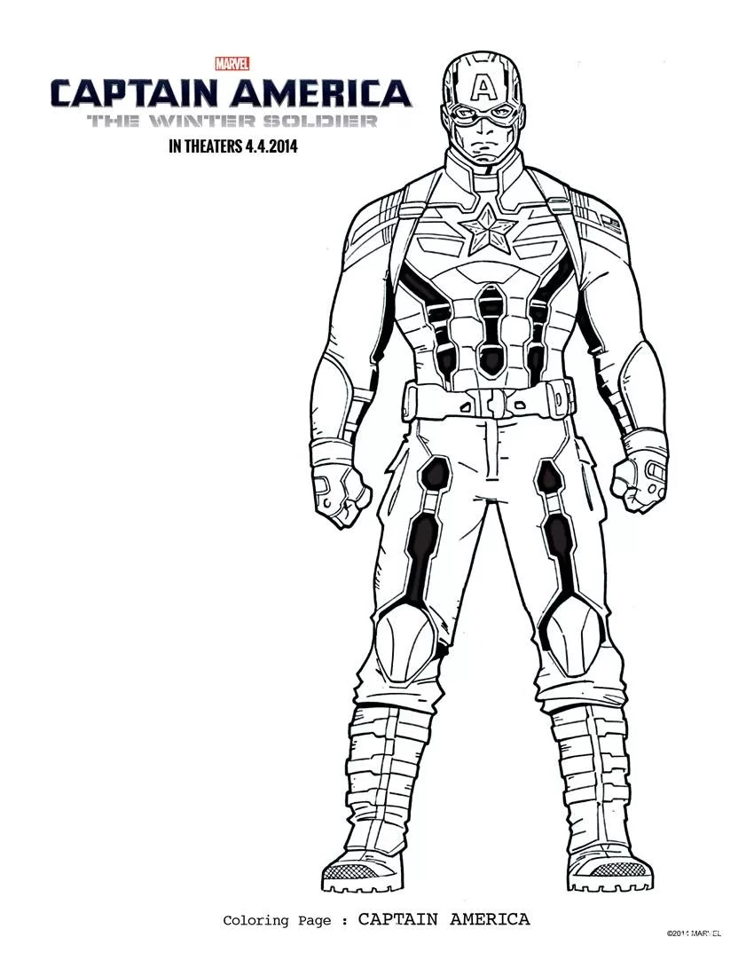 Captain America Winter Soldier Free Printable Coloring Sheets
