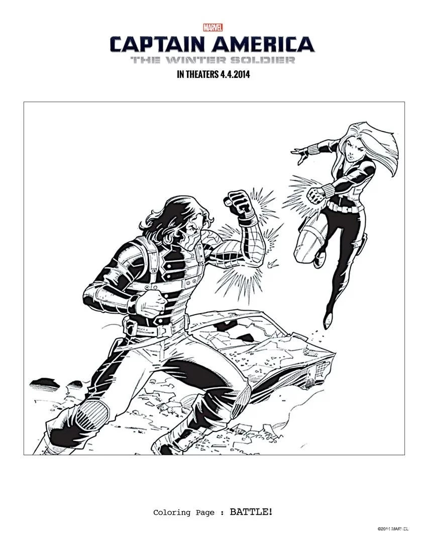 Captain America Winter Soldier Free Printable Coloring Sheets