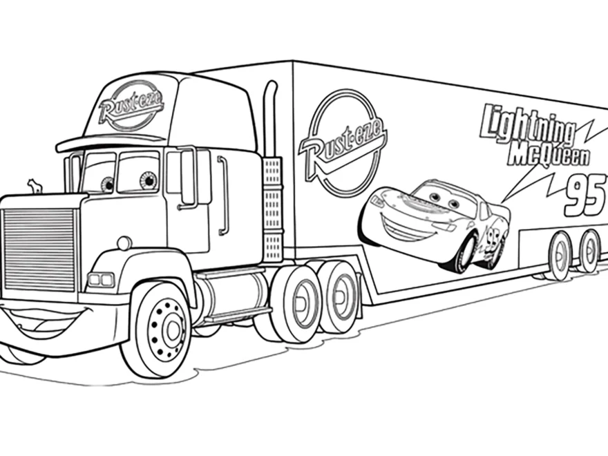 Cars 3 Coloring Page For Kids Mack Truck Cars 3 Coloring Pages