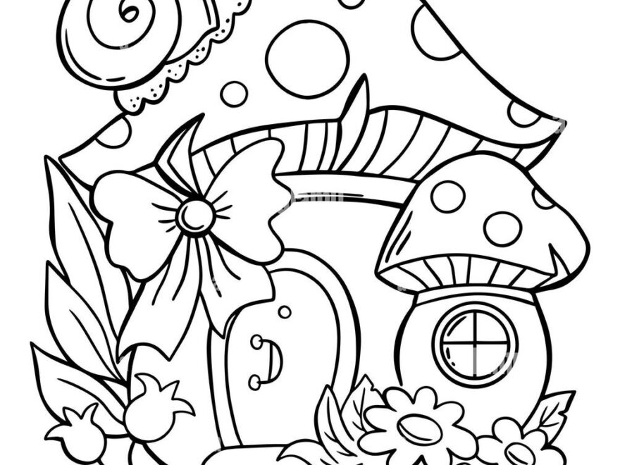 Cartoon House Coloring Page For Kids And Adults Outline Home Illustration Stock Photo Alamy