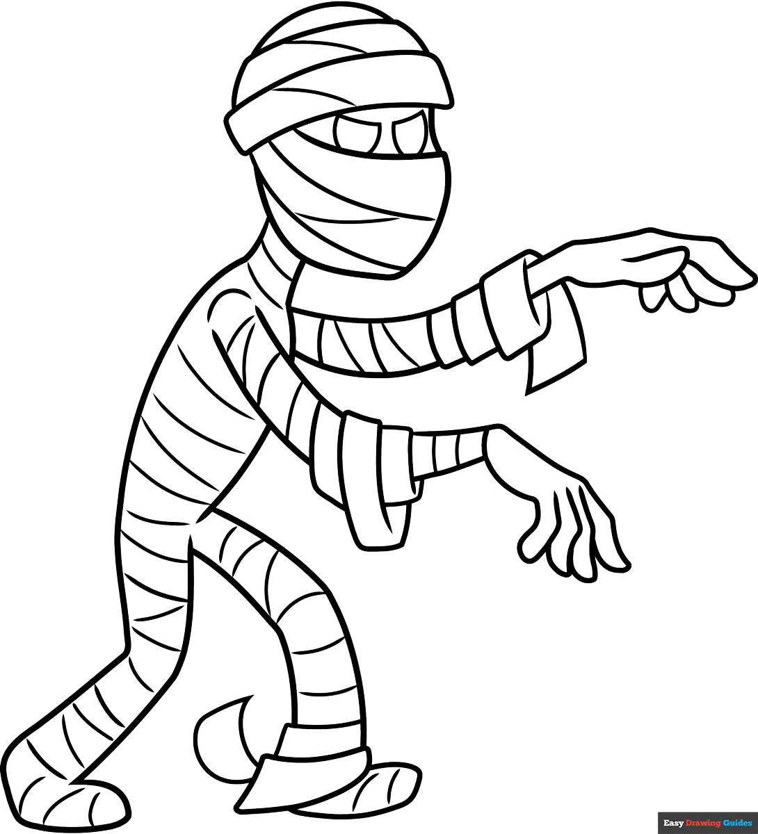 Cartoon Mummy Coloring Page Easy Drawing Guides Cartoon Mummy Coloring Page Easy Drawing Guides