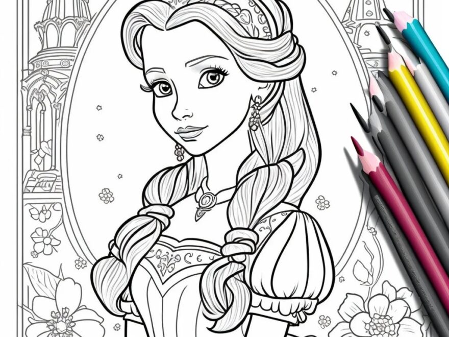 Cartoon Princess Coloring Pages For Girls KDP Interior Coloring Book 40 Designs For Publishing Coloring Book Personal Commercial Use Etsy