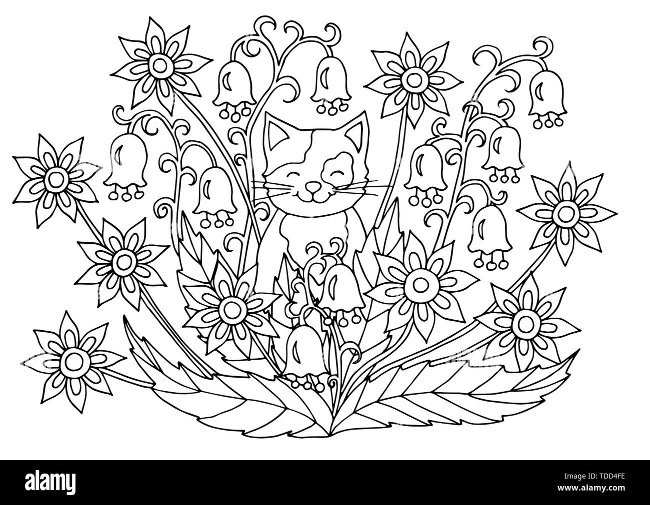 Cat Coloring Page For Kids Stock Vector Images Page 3 Alamy
