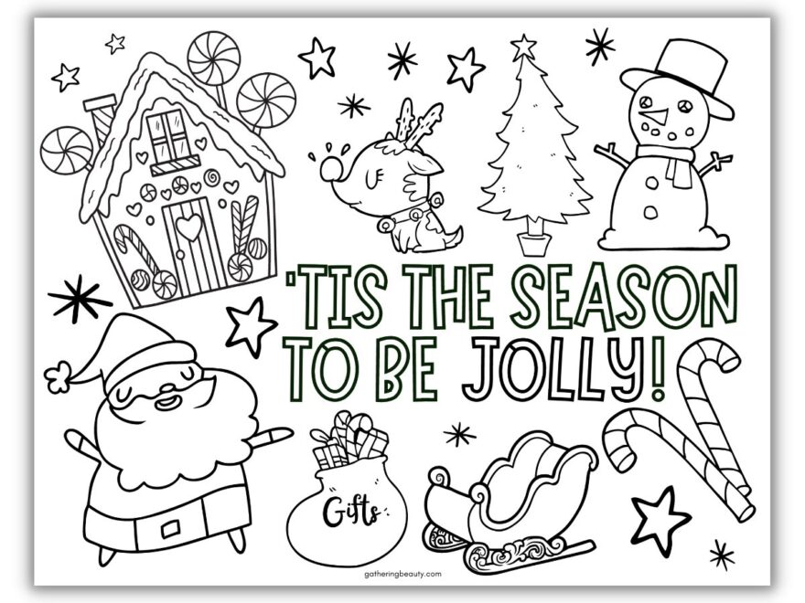 Christmas Coloring Activities For Kids Free Printable Gathering Beauty